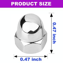 SINGWAYS License Plate Retainer Nuts/Screws Compatible with Volvo XC90/ S60/ S40/ S90/ V60/ V90 (Screws onto Existing Stud) - Tall Dome Stainless Steel 18-8 (304) License Plate Screw Caps - 4 PCS