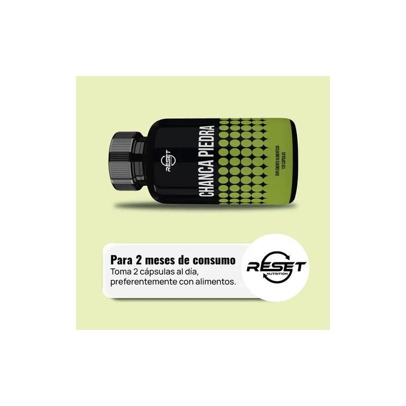 Reset Nutrition Chanca Piedra 1200mg Salud Renal 120 Cáps Sabor