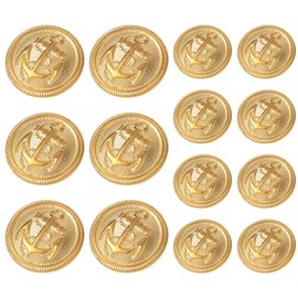 Ymapinc 14pcs Metal Gold Blazer Buttons Set - 18mm & 23mm Gold Buttons for Suits, Jacket, Coats & Uniforms