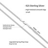 Silver Bracelets for Women, 3MM 925 Sterling Silver Bracelets 6.5