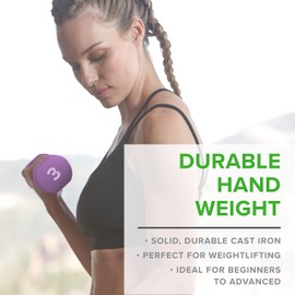Dumbbell Hand Weight 8 lb - Neoprene Coated Exercise & Fitness Dumbbell for Home Gym Equipment Workouts Strength Training Free Weights for Women, Men (8 Pound, Green)