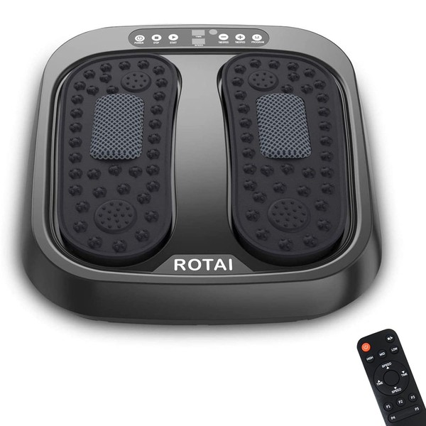 ROTAI Foot Massager Machine with Remote, Multi Relaxations and Pain Relief - Shiatsu Vibration Feet Massager Increases Circulations, Relieve Stiffness Tired Muscles and Plantar Fasciitis (Black)