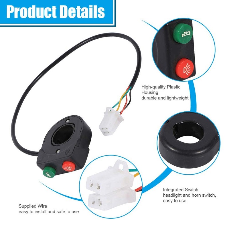 Keenso Handlebar Switch On/Off Double Switch 2 in 1 Motorcycle