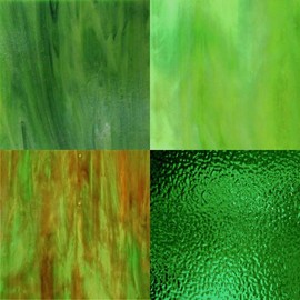Green Wissmach Stained Glass Sheet Pack