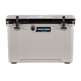 Made in USA Frosted Frog Hyper-Light 54 Quart Hard Cooler Insulated Portable Ice Chest Box for Beach, Beverages, Camping, Fishing, Boat, Barbecue, 30% Lighter Than Rotomolded Coolers (Gray and Black)