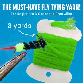CREATIVE ANGLER Float Poly Yarn - Professional Synthetic Fly Tying Material - Lightweight & Moisture-Resistant - Perfect for Dry Flies & Strike Indicators (3 Yards) - Green
