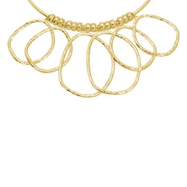 Robert Lee Morris Womens Textured Ring Bib Wire Necklace