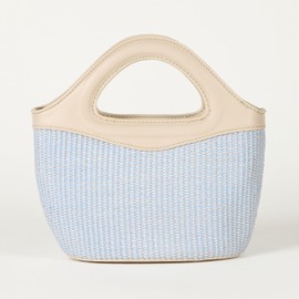 The Drop Ladies Xiomara Raffia Mini Tote Bag, Fog Blue, One Size