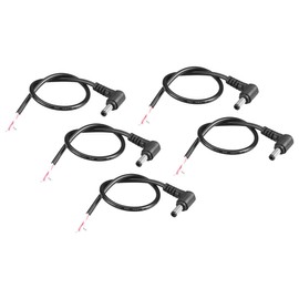 sourcing map DC Power 5.5mm x 2.5mm 4A 30cm Length Barrel Male Plug Right Angle Cord Cable Connector Pigtail