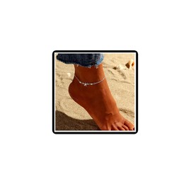 Faruodis Pearl Starfish Anklet Bracelet Boho Faux Pearls Beads Anklet Minimalist Beads Beach Foot Chain Adjustable Jewellery for Women Ladies