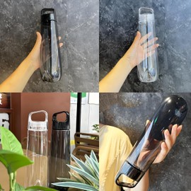 MYEEDA Water Bottle, 25.1 fl oz (740 ml), Plastic, Clear, Handle, Tritan Stylish, Easy to Wash, Stylish, Lightweight, Large Capacity, Slim, Transparent, Sports Drink, Wide Mouth, Direct Drinking,