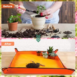 Onlysuki Extra Large Repotting Mat for Indoor Plants Transplanting and Potting Mix Mess Control, 39.5" X 39.5" Portable Gardening Tray Plant Planting Potting Mat Garden Gifts for Women Grandma Birthday Gift