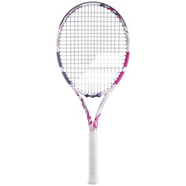 Babolat Evo Aero Tennis Racquet (Pink) (4 3/8" Grip) - Strung with 16g White Syn Gut at Mid-Range Tension
