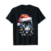 Kettlebell Santa Hat Funny Weightlifting Xmas Lover T-Shirt, black