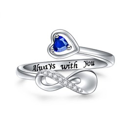 Infinity Urn Rings for Ashes for Women 925 Sterling Silver Cremation Rings Heart Shape Hold Loved Ones Ashes Always With You Memorial Keepsake Locket Jewelry