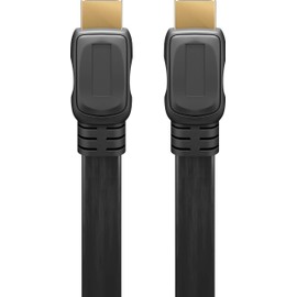 Goobay 31926 High Speed HDMI Flat-cable with Ethernet, Gold-plated, Black, 1.5 m Cable Length