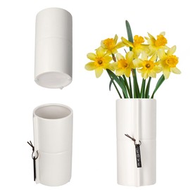 KADAX Ceramic Planter, 2 Colours, Flower Planter, Ceramic Planter, Flower Pot, Flower Pot, Planter for Dragon Trees, Violet, Pansies (White, Diameter 9 cm)