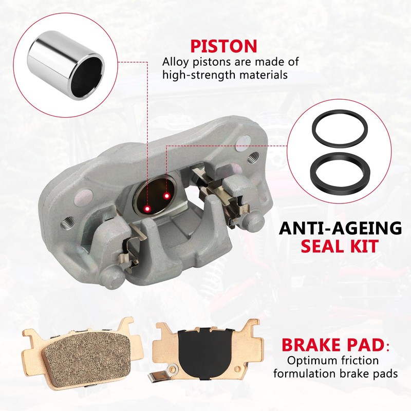 M MATI Rear Left Brake Caliper & Sintered Pad Kit