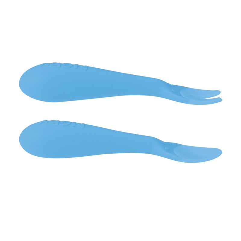 Nuby Silicone Easy Grip Fork & Spoon Set, 12+m in