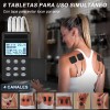 Tensemsmassagediy Electroestimulador Muscular 4 Canales 48 Modos 8 Electrodos Almohadillas