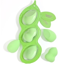 Docolor Make Up Sponge Set for Foundation Blending, Powder, Cream or Liquid Application (Pack of 3, Pea Pod)