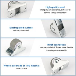 Pack of 8 25 mm Small Wheel Castors Rubber Furniture Castors Non-Swivel Small Castors for Furniture Small Fixed Castors with Screws for Flight Cases, Tool Boxes, Furniture, Trolleys (Diameter 25 mm/20