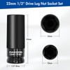 DAKCOS 22mm Impact Lug Nut Socket, 1/2 inch Drive, With