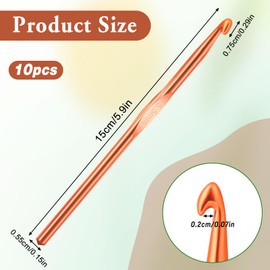 10Pcs 5.5mm Aluminum Crochet Hook, Size I (Size 9) Knitting Needles Craft Yarn, Crochet Hook for DIY Craft, Gold Crochet Needles for Knitting Scarf(Orange)