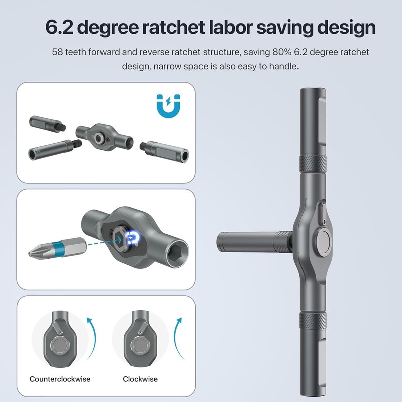 Ratchet Magetic Screwdriver Set: S2 Steel Precision Screwdriver Set -