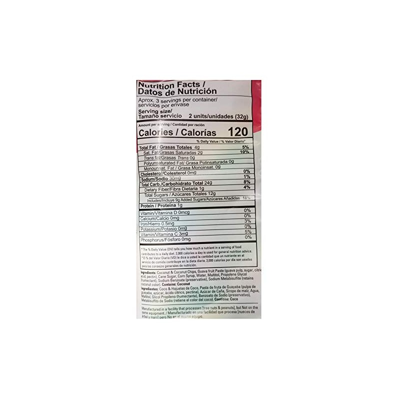 Dulzura Entree Bites Coconut with Guava Snacks, Vegan, 3.4 Ounce