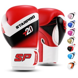 Starpro | T20 Boxing Gloves for Hard Punches & Fast K.O. | Boxing Gloves Men, Boxing Gloves Women, Box Glove Men's Set, Boxing Sports, Boxing Training, Boxing Gloves, red