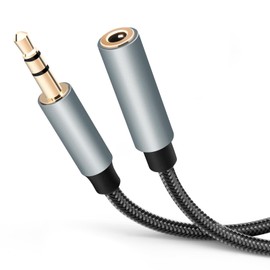 BORLTER CLAMP 3.5mm Aux Jack Audio Extension Cable, Male to Female Audio Extension Cable, Audio Adapter for Headphone or Smartphone, 3.3Feet, Black