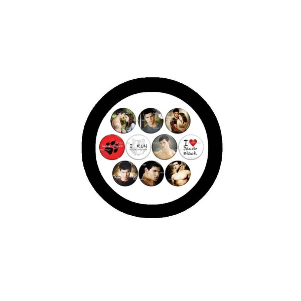 Set of 10 Jacob Black Pinback Buttons 1.25" Pins /