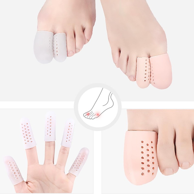 足指 足爪キャップ 8個入り 足指保護キャップ シリカゲル製 足指サック つま先プロテクター 足先のつめ保護キャップ スポーツ 巻き爪
