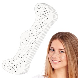 6Pcs Glitter Freckles Face Tattoo Glitter Freckles Sparkle Freckles Silver Face Glitter Speckles Patches for Women Cute Sparkle Makeup Patches for Music Festival Singer Dancer Rave Party