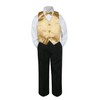 4pc Formal Baby Teens Boys Mustard Vest Bow Tie Black