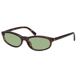 mosanana Retro Cat eye Sunglasses Rectangle Oval Y2k Trendy 2025 Women Fashion 90s Vintage Cool Cute Narrow Small Tortoise Green MS52583