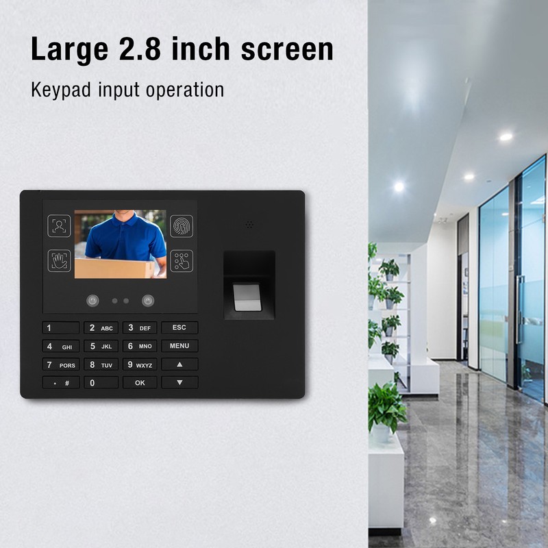 2.8 Inch Biometric Time Clock Multifunction Employee Time Attendance Machine