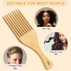 Bamboo Hair Pick for Afro Wide Tooth Hair Detangling Comb