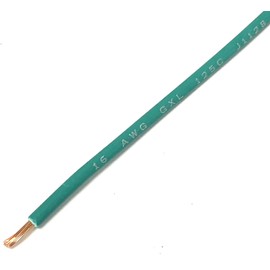Automotive Wire 16 AWG HIGH Temp GXL Stranded Pure Copper Wire Green 500 FT EA Printed Legend ON Jacket