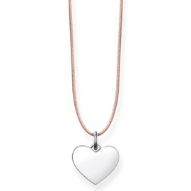 Thomas Sabo Damen-Kette Choker Herz Anhänger 925 Sterling Silber beige LSKE003-173-19-L80v