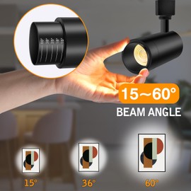 【2024 Upgraded】9-Color Zoomable 25W LED Track Lighting Heads H Type Track Light Heads Remote Control Dimmable Bright Ceiling Spotlight, 2700K/3000K/4000K/5000K/6500K, 15°-60° 2200lm Black 3 Pack