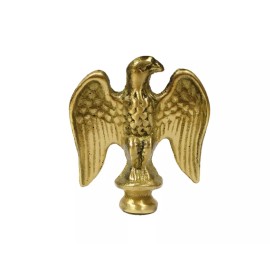 Lite Accents Lamp Finial-Solid Cast BRASS EAGLE, Highly Detailed W/Dual Threads, WB Finish