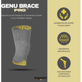 The Shape Label™ - Genu Brace Pro Knee Brace - Light Osteoarthritis and Meniscus - Knee Support with Ribs, XL