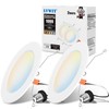 LVWIT LED Recessed Light 6inch, 5CCT Can Lighting with White