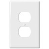 Amerelle 3000DW Metro Wallplate, 1 Duplex, Ceramic, White, 1-Pack