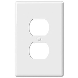 Amerelle 3000DW Metro Wallplate, 1 Duplex, Ceramic, White, 1-Pack