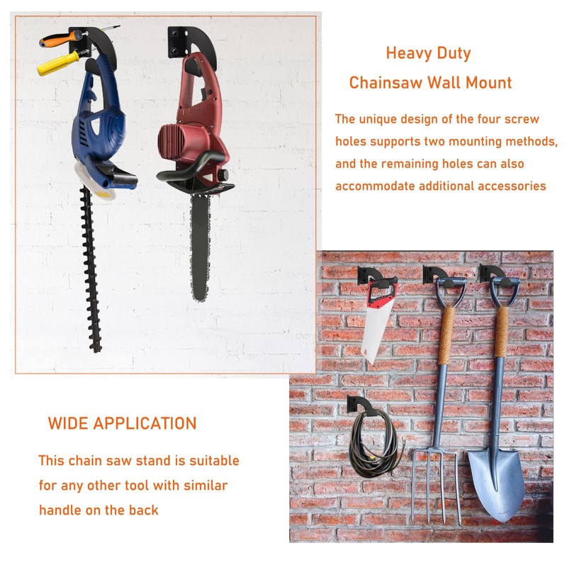 Wdwlbsm 2PCS Chainsaw Hanger, Chainsaw Wall Mount, Heavy Duty Chainsaw