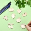 UR URLIFEHALL 100 Pcs Unfinished Wooden Cutouts Fruit Wood Shapes