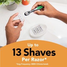 BIC Flex 5 Sensitive Refillable Razor, 1 Handle and 7 Cartridges of Men's Razors